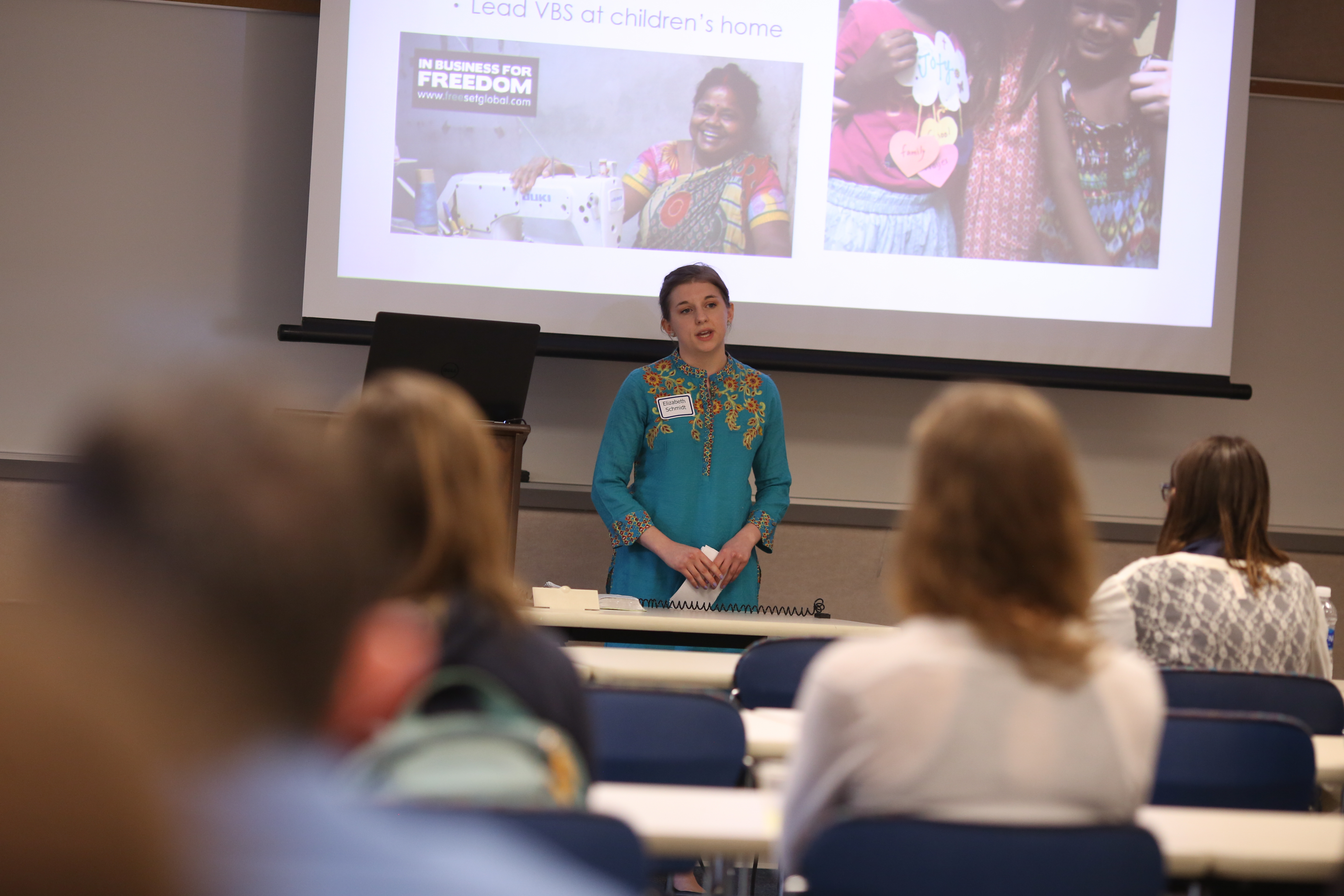 Photo of business presentation at Concordia Nebraska