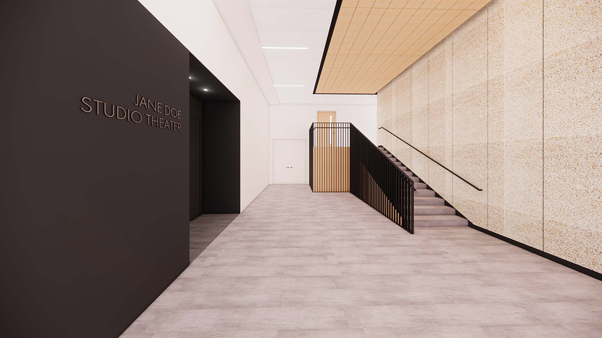 A rendering of the new theatre space inside Concordia's renovated Music Center