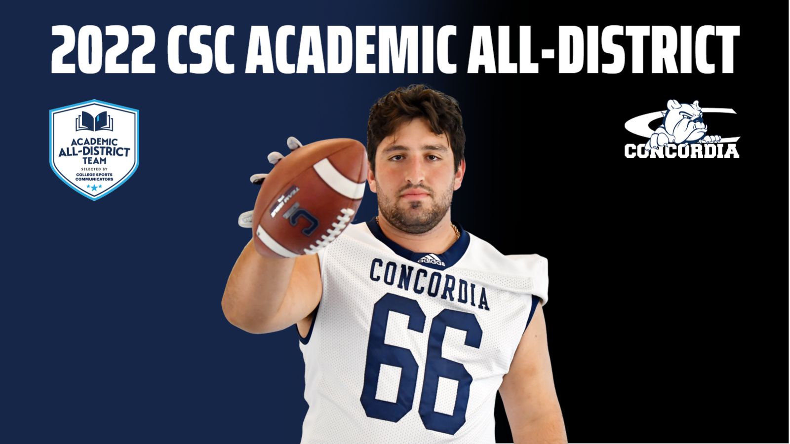 Hager selected to CSC Academic AllDistrict Team Football