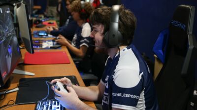 Concordia esports team practicing Rocket League