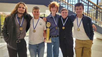 Champions of the middle division from Seward High School celebrate their winnings