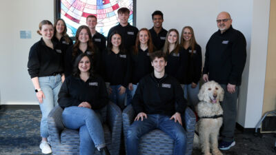 (l-r): Back: Olivia Dunklau, Rody Lyon, Jake Hagerbaumer, Austin Jablonski, Carolyn Esh, Dr. Curt Beck. Middle: Aubrey Baumann, Carlin Adams, Katelyn Smith, Sydni Watson, Taylor Larsen. Front: Chloe Wells, Joel Baker.