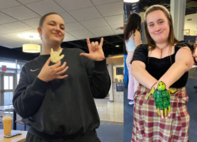 Students engaged in ASL Club activities in Janzow Top.