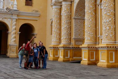 Students on a study abroad trip.