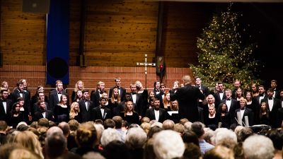Concordia choir singing at a Christmas at Concordia concert