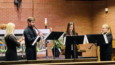 Katheryn Rice, Caleb Zeckzer, Bella Schmid, and Kendra Johnson performed