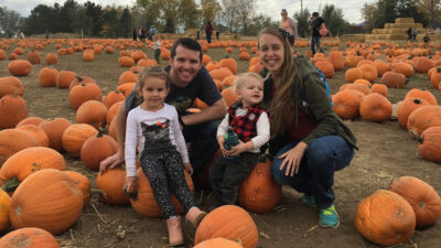 A photo of Nathan Von Rentzell, a 2014 Concordia graduate, with his family.